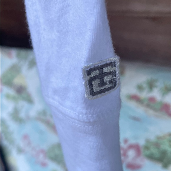 Dodgers Tailgate White Long Sleeve Dodgers Shirt/ Blue Gray Stripes Sz Sm Nice - Picture 2 of 8